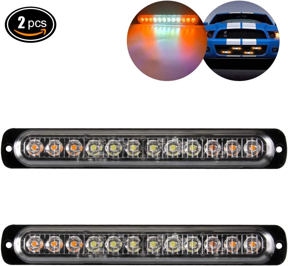 2PCS LED Flash Strobe Lights 12-24V 12LED