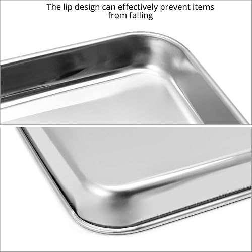 Miniatura 39 de QWORK Bandeja quirúrgica de acero inoxidable, para instrumentos médicos, tatuaje, suministros quirúrgicos, 15 3/4 "x 11-13/16" × 15/16", bandeja 1