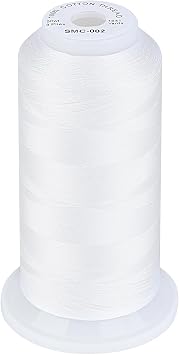 Simthread 100% Cotton Thread 1641 Yards White for Sewing Quilting