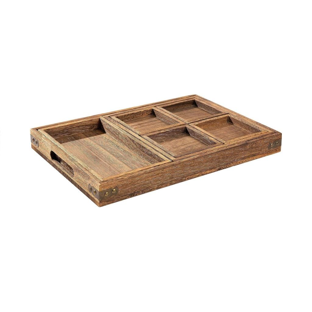 Plateau pour Table Basse Le Plateau Japonais en Bois Massif Convient aux cafés, aux Restaurants de thé ou aux Plateaux à thé aux Fruits en Bois, Planches de charcuterie (A)