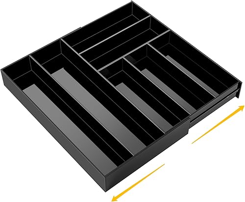 1 organizador de cajones de acrílico con un máximo de 15 x 18 x 2 pulgadas, organizador de cajones expandible, bolígrafos, regla de cuaderno,