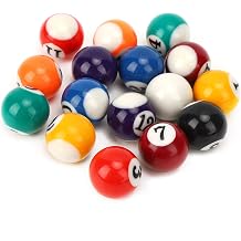 16PCS Mini Billiard Balls Set, 2.5cm/0.98inch Mini Pool Ball Set, Pool Table Balls Accesssory for Game Rooms, Bars, Sports Recreation Games and Recreational Sports
