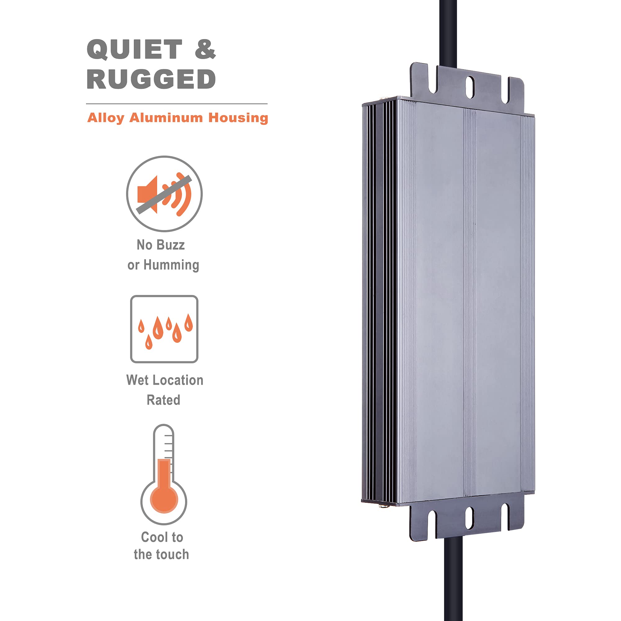 Driver de Fuente de Alimentación LED de Voltaje Constante Impermeable IP67 de 100W, Entrada Universal 100-240V AC con Enchufe, Salida 12V DC 8,33A Máx. para Iluminación LED Exterior