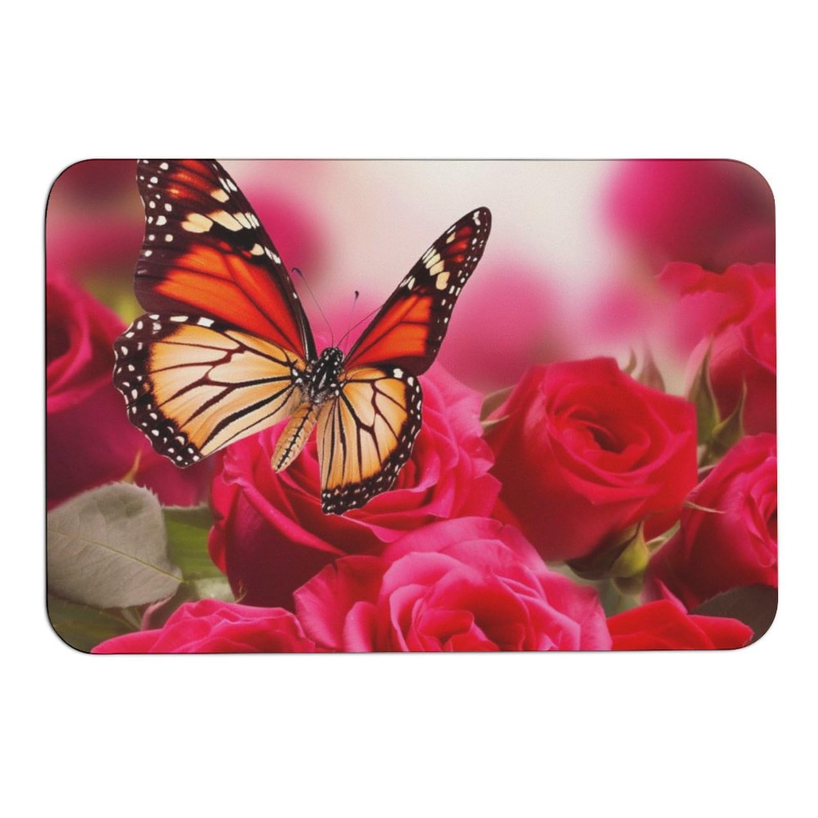 Tapis de bain séchage rapide absorbant à motif roses 60x40