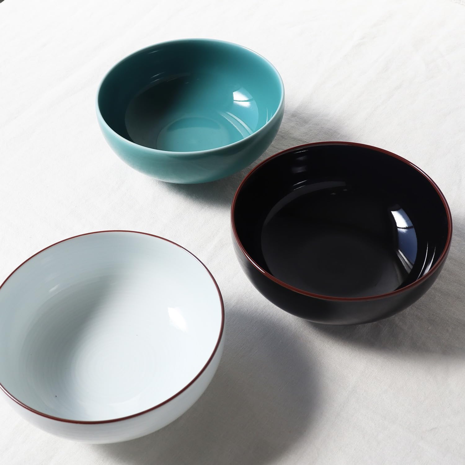 Amazon.co.jp: 白山陶器(Hakusan Porcelain) 天目 5寸浅めん丼