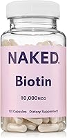 Vista 1 de NAKED Biotin 10,000mcg - Max Strength Vitamin B7 Supplement for Healthy Hair, Skin & Nails Support - Non-GMO, Gluten-Free, Vegan - Supports Keratin