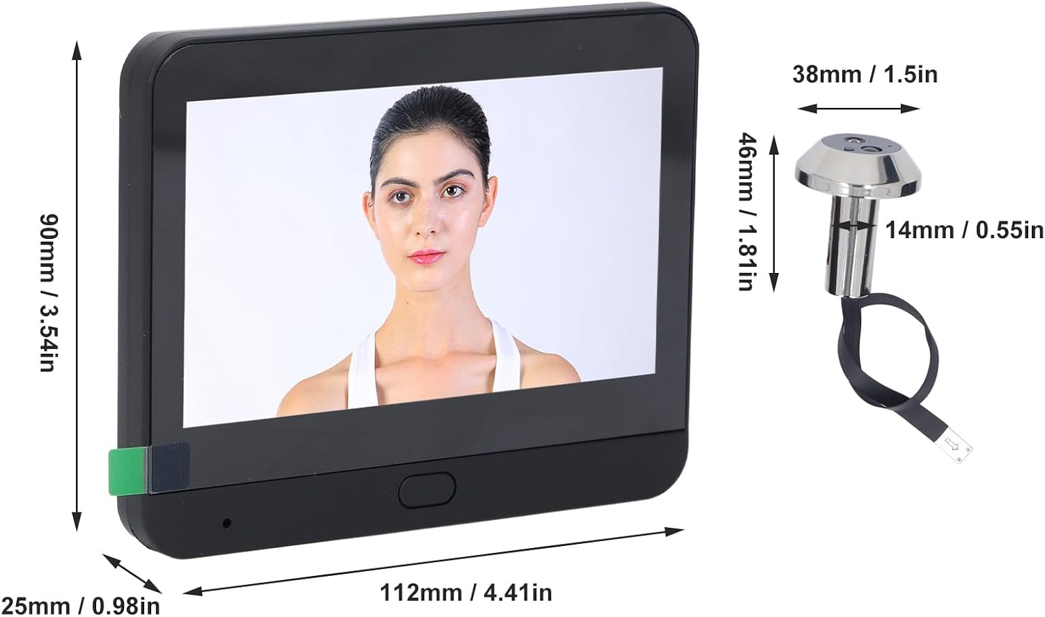 Fockety Digital Door Viewer Dimensions
