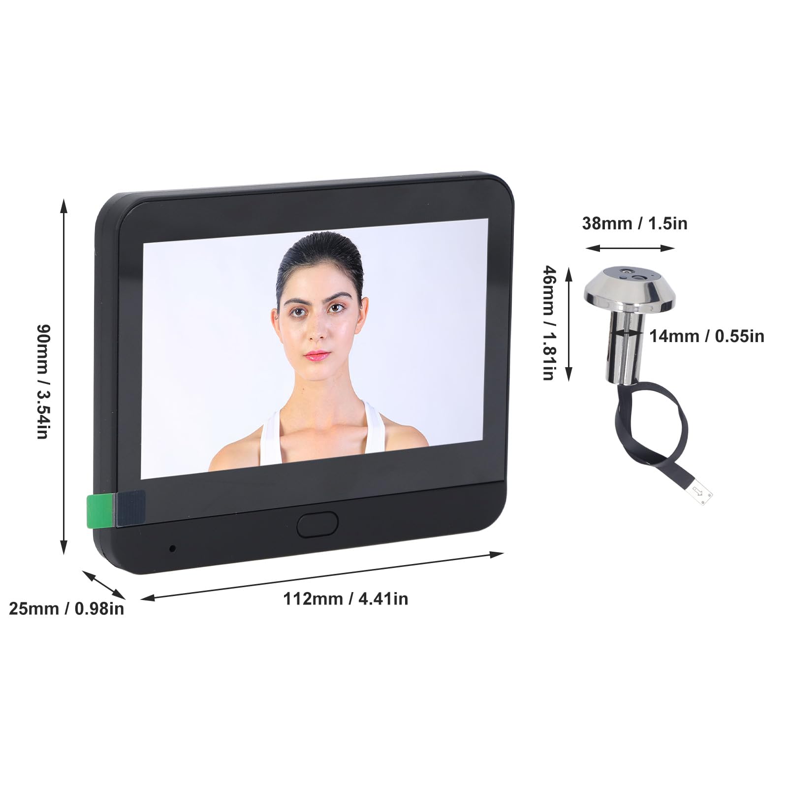 Fockety Visor de Puerta Digital, Cámara de Mirilla de Puerta Inteligente WiFi 1080P HD, con Pantalla LCD de 4,3 Pulgadas, Visión Nocturna, Detección de Movimiento, Gran Angular de 120°