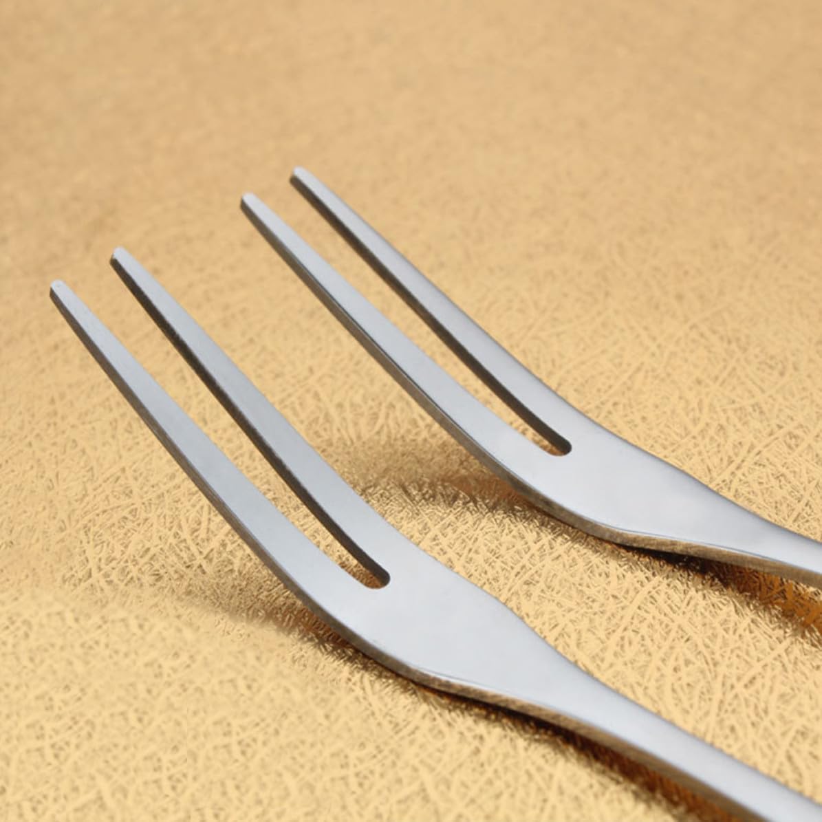 20pcs Stainless Steel Two Tooth Fruit Forks for Cake Dessert Serving