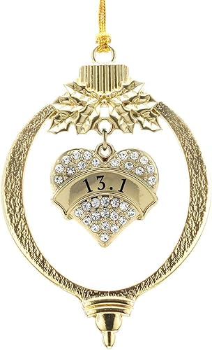 Miniatura 176 de Inspired Silver - Adorno de Colombia - Adornos navideños con forma de corazón de oro pavé con joyas de circonita cúbica