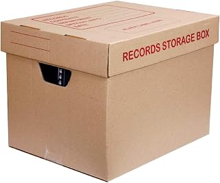 Paperboard Pack Of 6 Files Storage Heavy Duty Boxes 16 X 12.5 Inches With Lift-Off Lid, Economical Bank Box, Brown