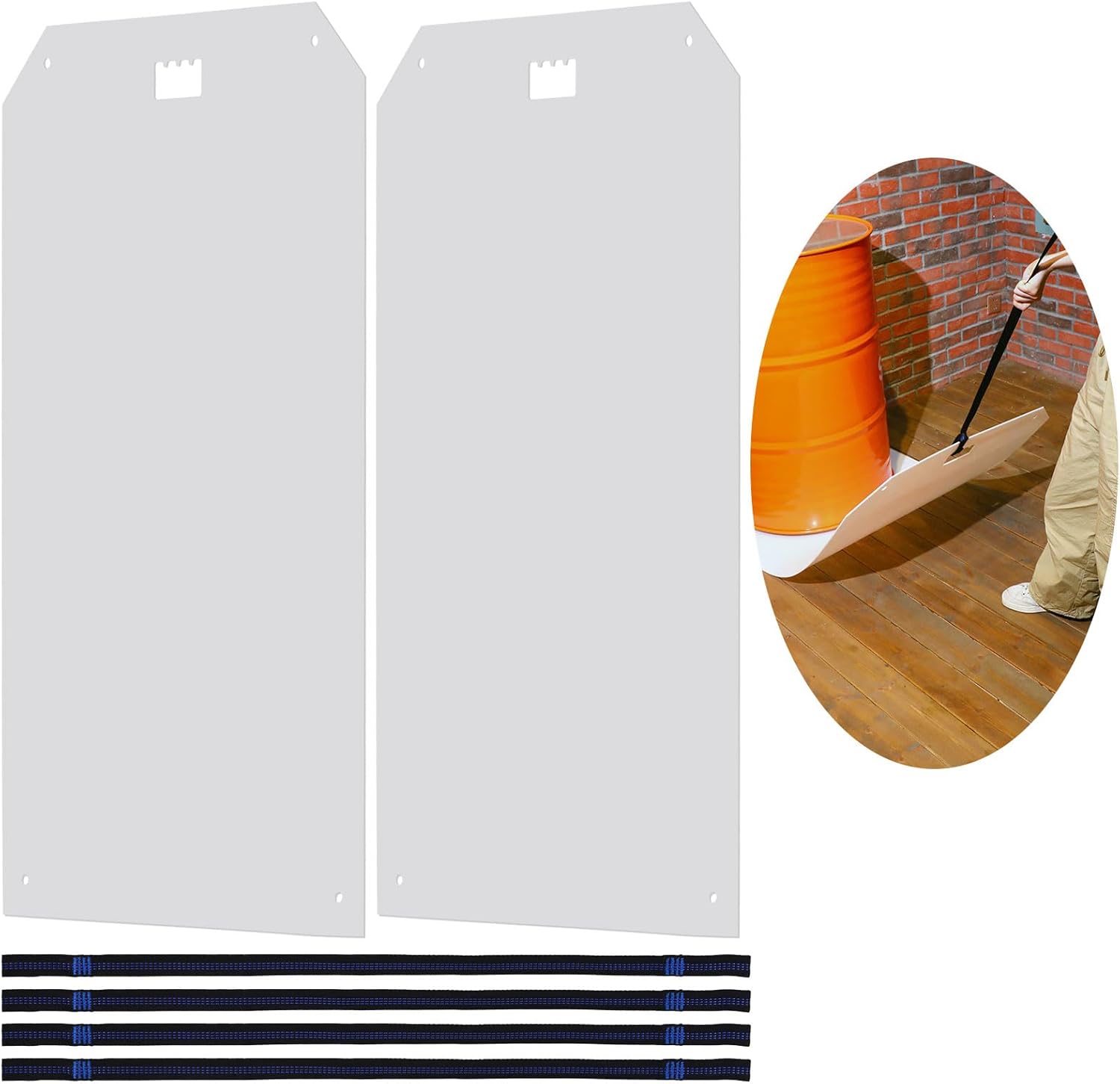 Barydat 2 Pcs Large Appliance Slider with Pull Strap Plastic Appliance Glide with Handle Move Appliances with One Hand Protects Floors Glides Easily, 48" x 29-7/8" Moving Mat