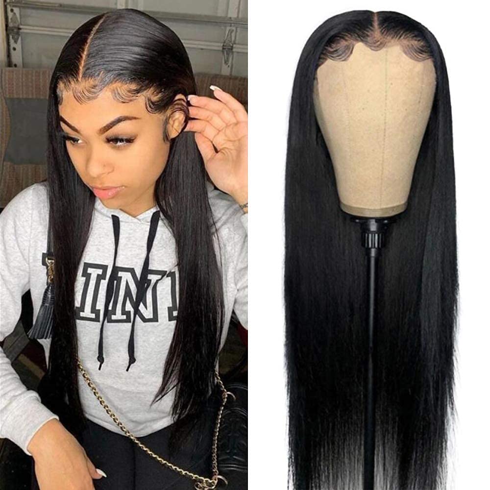 Maxine 13x6 Lace Front Wigs Human Hair Wig Pre Plucked Straight Wave Transparent HD Lace Wig Brazilian Virgin Hair Wig With Baby Hair Full 180% Density 16inch