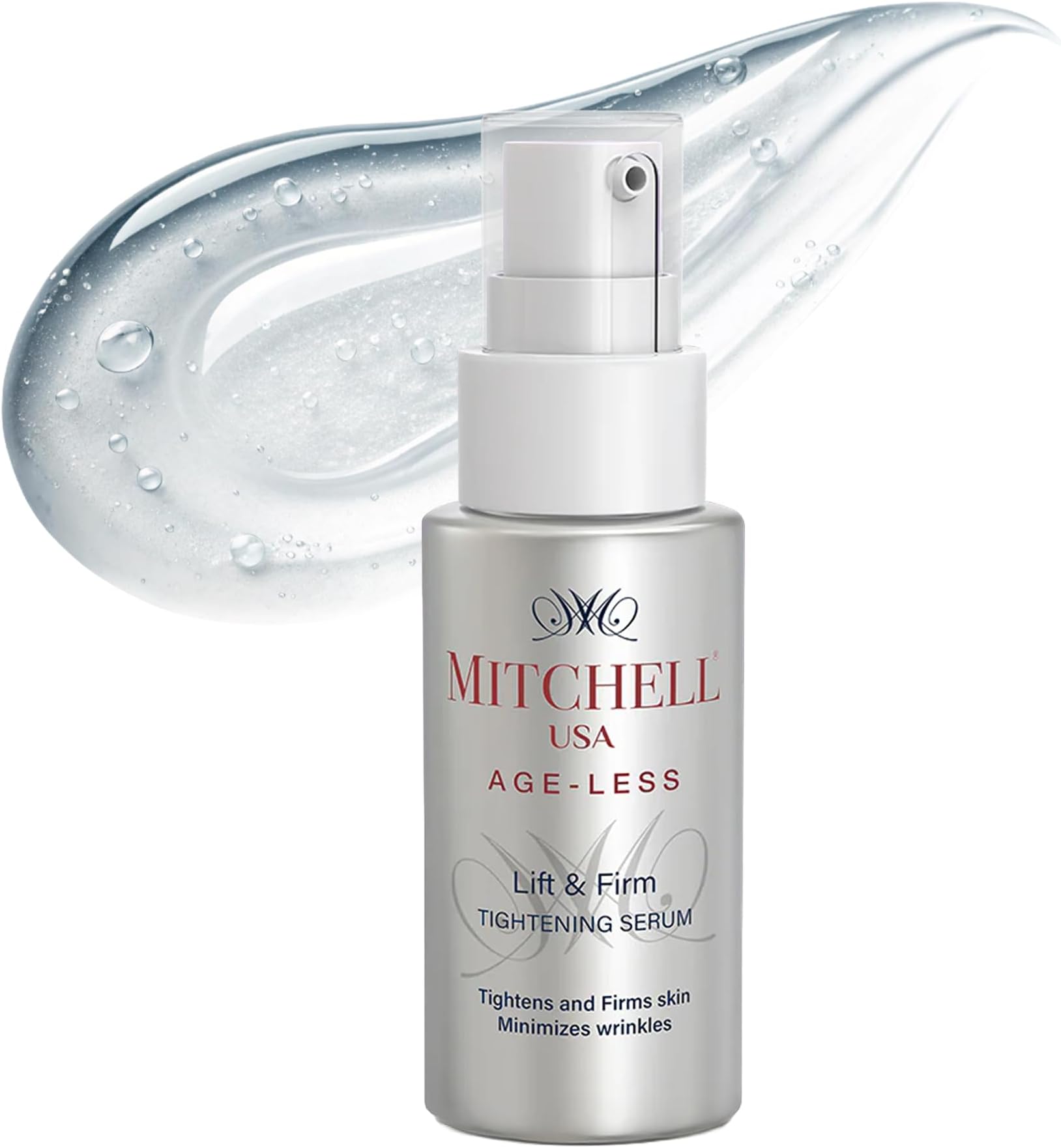 Mitchell USA Lift & Firm Instant Face Tightening and Anti Aging Serum | Targets wrinkles | Helps lift and tighten skin | With Lotus Seed Extract, Hazel Liquid Extract & Vitamin E | For all skin types | 30ml
