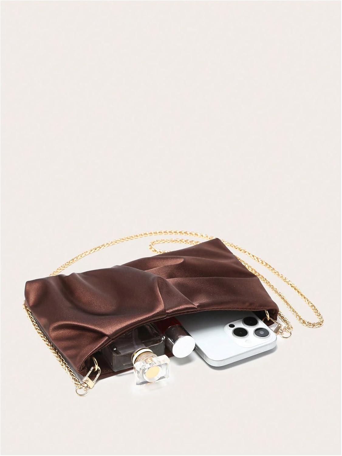 GORGLITTER Women's Evening Bag Wedding Party Prom Handbag Small Dressy Formal Purse Pleated Satin Clutch - Image 3