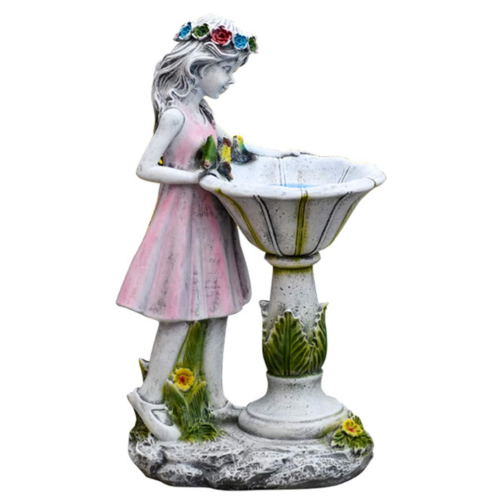 Fée Ornements De Jardin Résine Figurine, pour Pelouse Cour Déco Moderne Statues De Jardin avec Lampe Solaire,Intérieur Exterieur Decoration Art Jardin Sculpture-A Grande