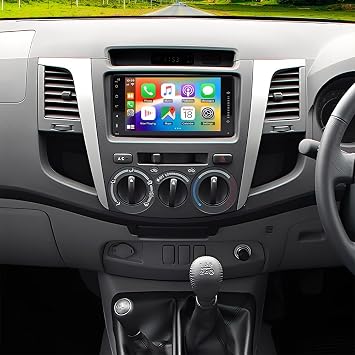 4+64G Android 14 Car Stereo for Toyota Hilux 2005-2014 Head Unit 2 Din Car Radio with CarPlay Wireless Android Auto 7 Inch HD Touch Screen GPS WiFi FM RDS Bluetooth SWC Mirror Link Backup Camera