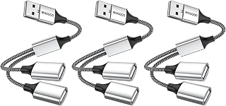 USB Splitter Cable MOGOOD USB y Splitter Adapter Dual USB 2.0 Power Cord Extension for Charging/Data Transfer/Laptop/Mac/Car