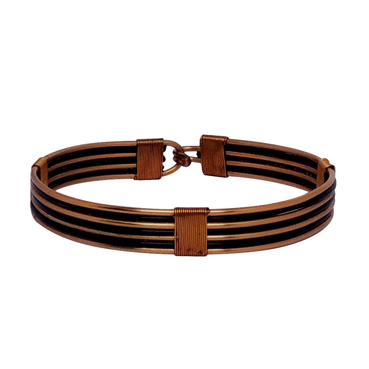 SATYAMANIStylish Used for Wealth and Prosperity Brown Crystal Ashtadhatu Kada/Bracelet for Girls and Men (Size - 2 inch)