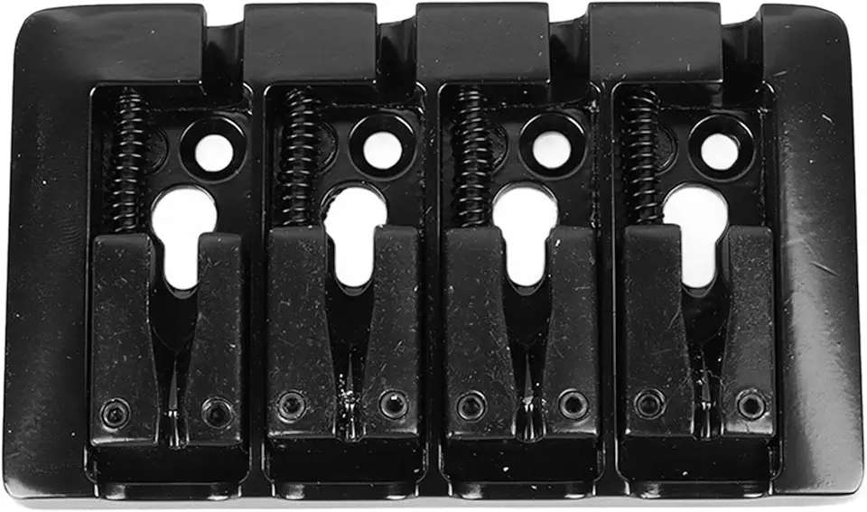 RiToEasysports Ponte de Baixo Elétrica de Metal de Alta Massa Em Forma de L para Melhor Qualidade de Som para Baixos de 4 Cordas, Fácil Instalação para Baixistas, Metal (Preto)