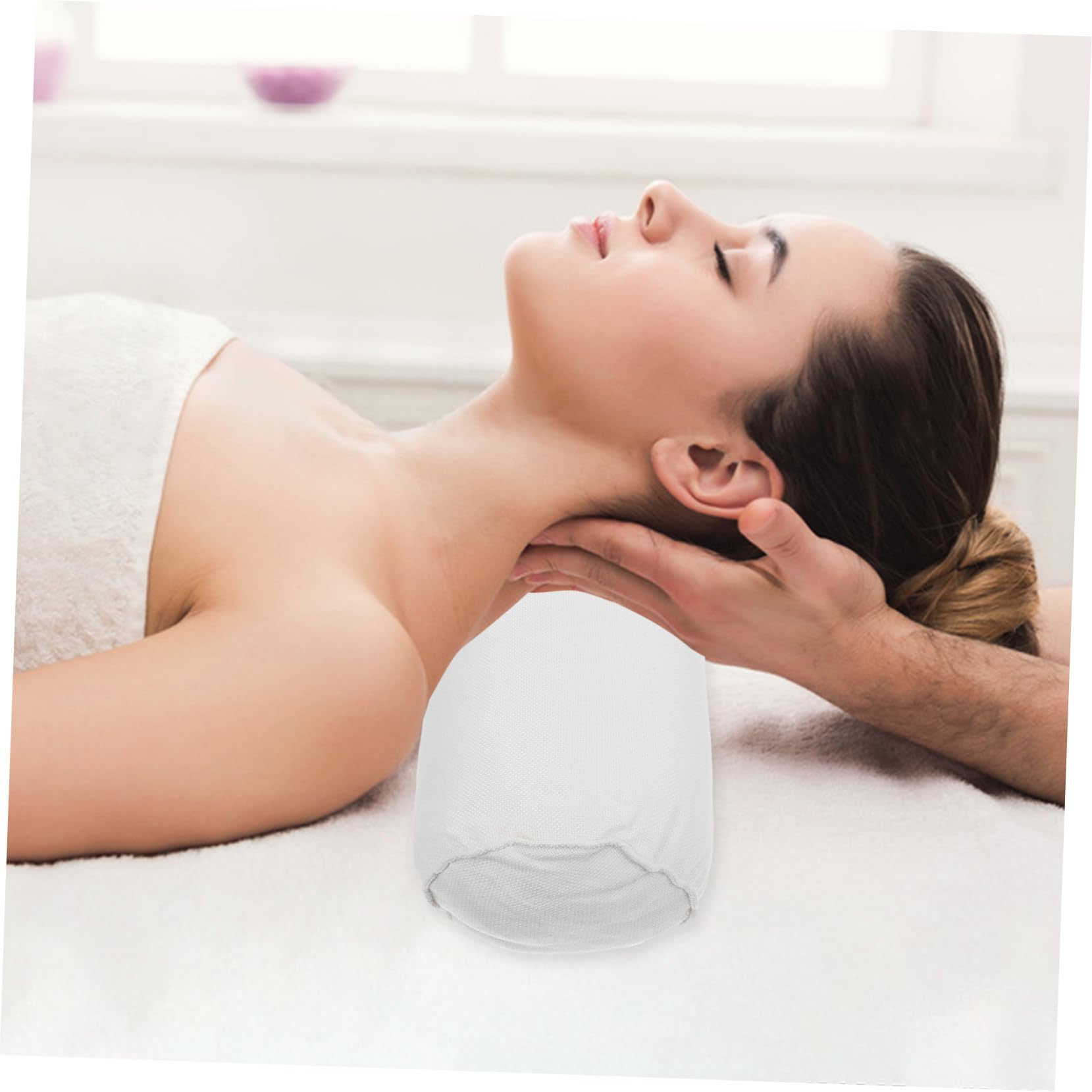 Multifunktionales Nackenkissen aus Atmungsaktivem Material Nackenrolle 15 X 40cm mit Abnehmbarem Bezug für Rücken- Bein und Lendenstütze im Bett Büro und Reise