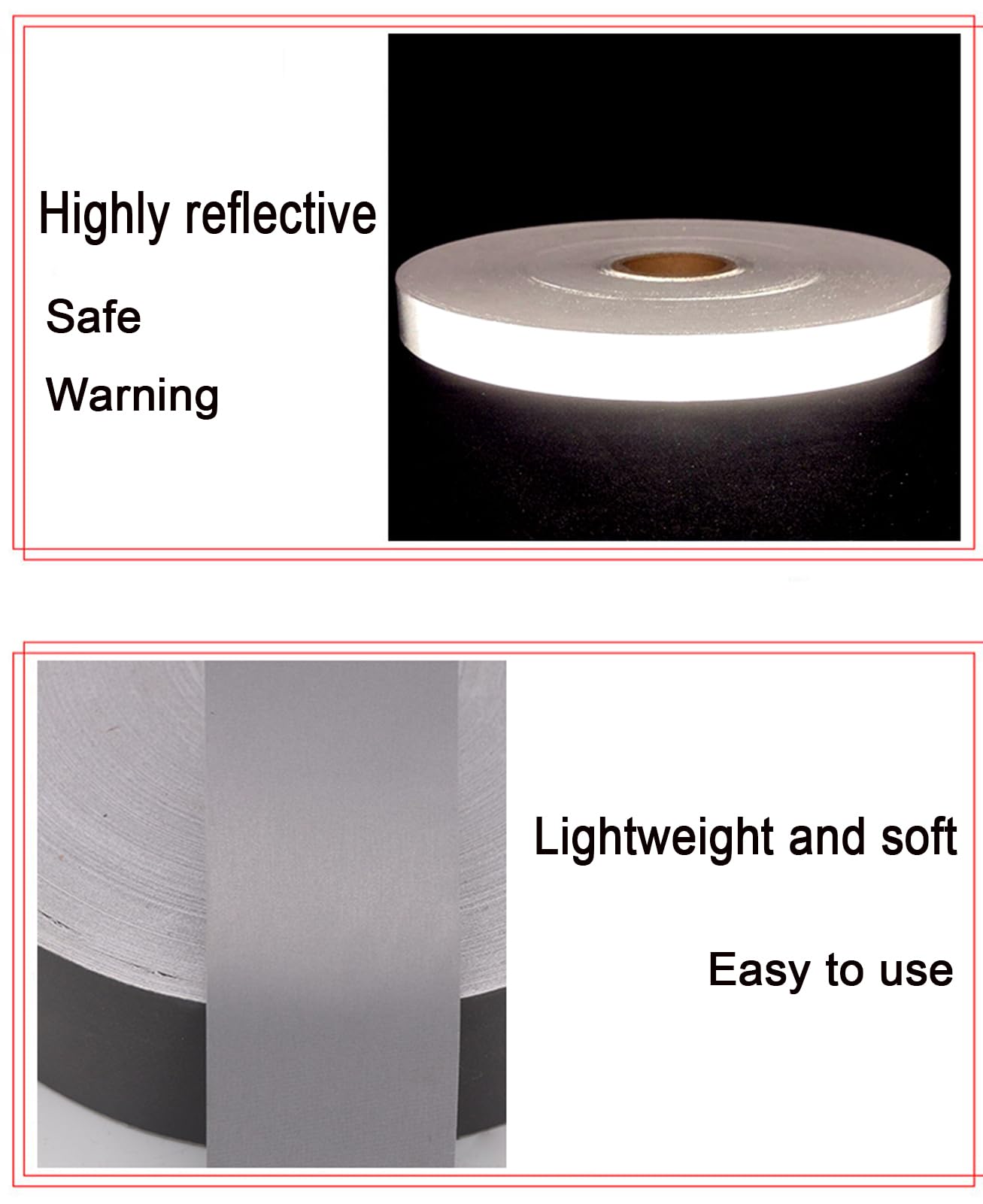 Cinta reflectante, cinta de marcado, cinta reflectante for ropa, cinta de advertencia de peligro, cinta de seguridad autoadhesiva, pegatinas reflectantes impermeables for exteriores for ropa, 5 cm x 5