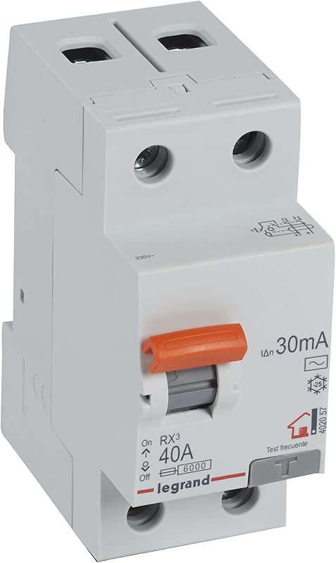LEGRAND Differential Switch, 2P 40A, 30mA Sensitivity, AC Class, RX3, 402057E