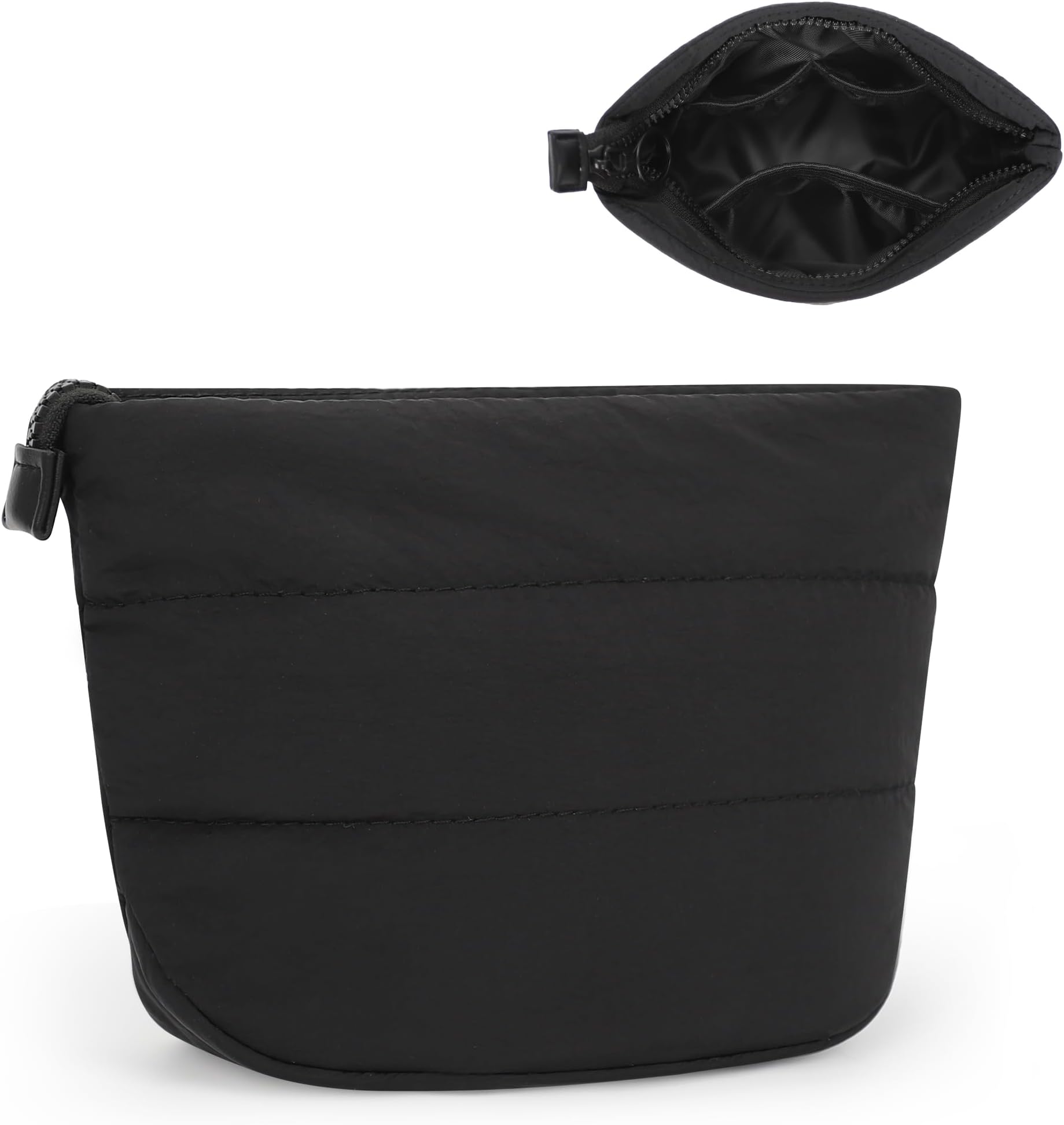 Relavel Mini Makeup Bag, Cute Toiletry Bag Organizer, Black