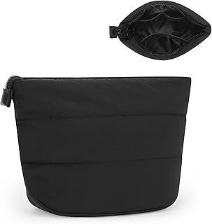 Bolsa de maquillaje portátil para mujer, Negr...