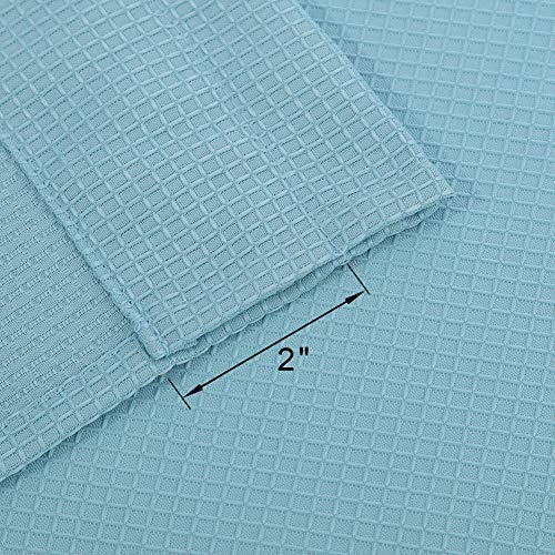 Nanan Waffle Woven Textured Valance For Bathroom Waterproof Window Covering (60" X 15", Dusty Blue, One Panel) #TOP5