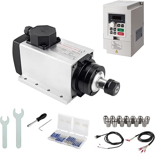 Kits de husillo CNC, 220 V, 2.2 KW, 2200 W, motor de husillo refrigerado por aire, husillo CNC cuadrado, motor de husillo CNC + 2.2KW VFD + 13