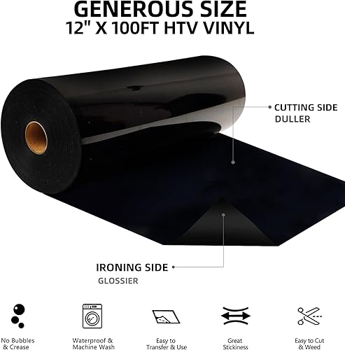 Vista 84 de FUNKAKA Rollos de vinilo de transferencia de calor HTV azul lago, 12 pulgadas x 9 pies, vinilo azul lago brillante para planchar para camisetas