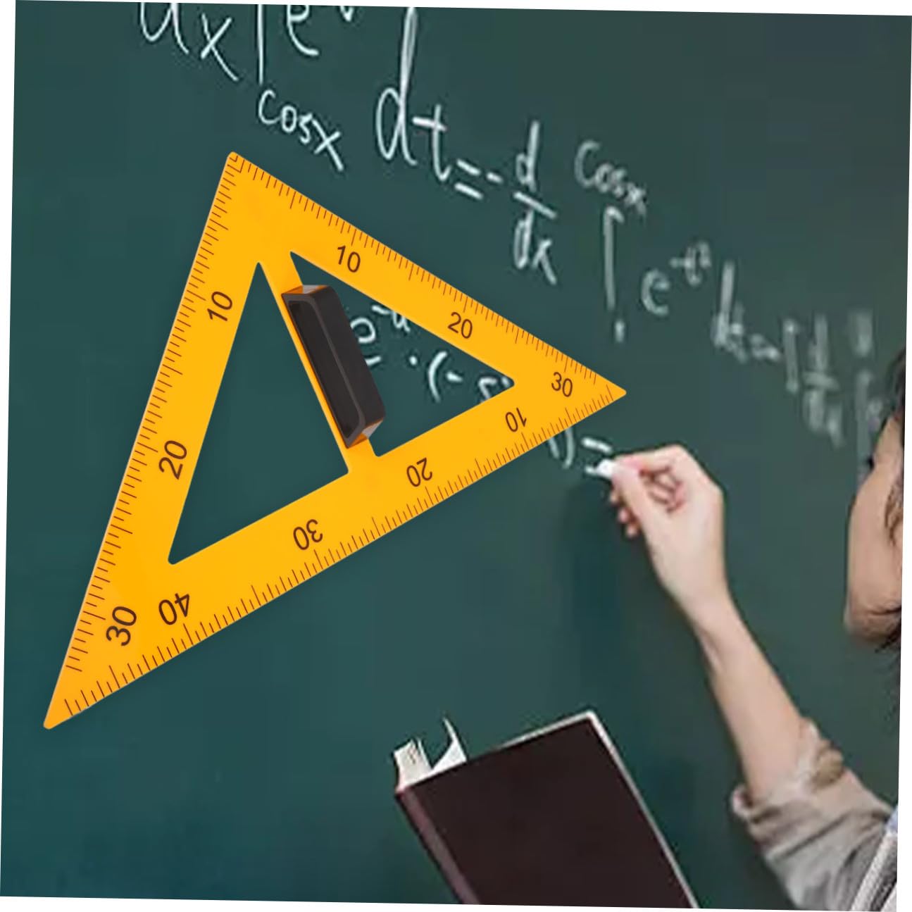 DOITOOL 3 Stück Magnetisches Dreieck Lineal Kunststoff Lehrmittel mit Abnehmbarem Griff für Tafelunterricht und Präzises Zeichnen Langlebig und Vielseitig Einsetzbar