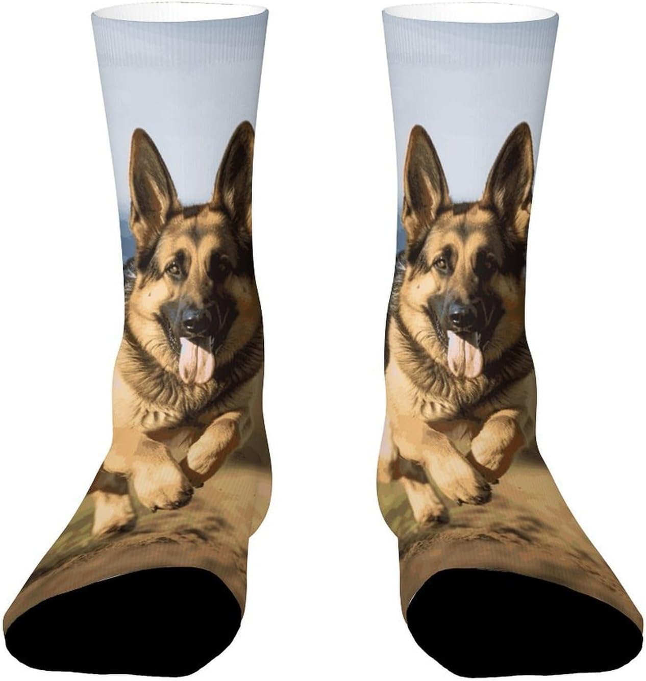 Mid-Calf Socks for Unisex, Casual Long Running German Shepherd Dog Sock for Running, Elastic Crew Socks for Work