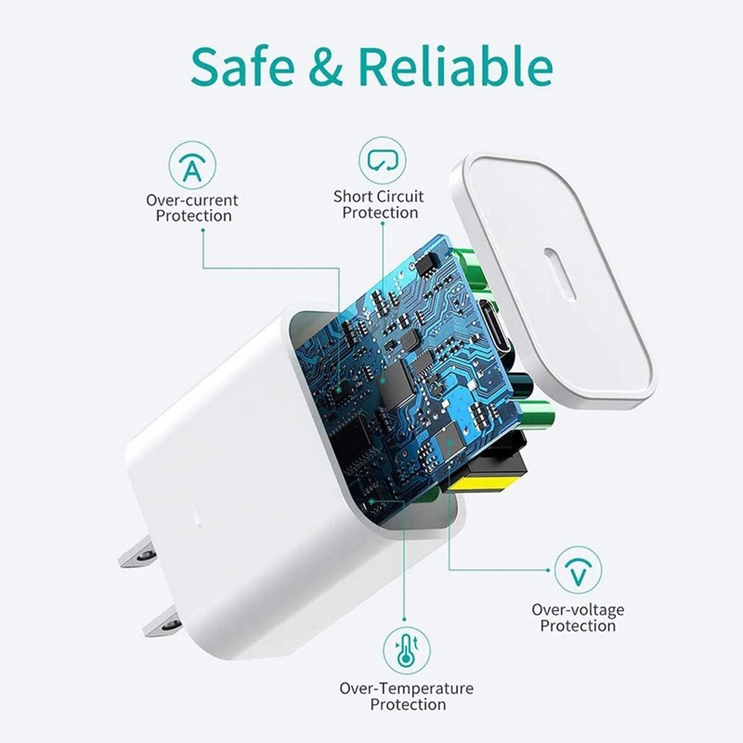 USB C Wall Fast 20W PD Charger Block for iPhone 15 14 13 12 Pro Max for Galaxy S23 S22 S21 Type usbc Plug Brick Head Safe Wall Cube