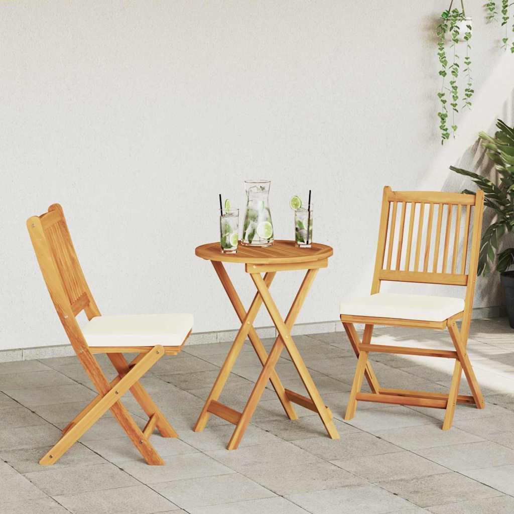 Genérico Juego Bistro de Jardín 3 pcs Marrón Madera de Acacia Sólida,Conjuntos de jardín-42000948