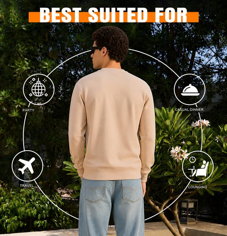 Image of Sleepynuts Men's Full Sleeve Round Neck Fleece Sweatshirt