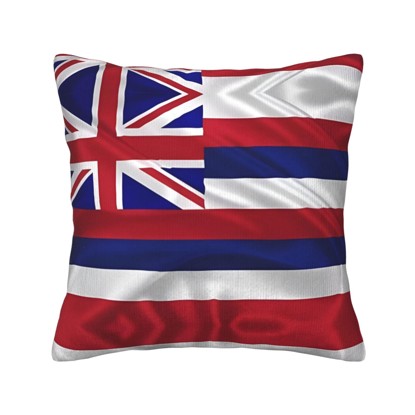 HGIUYDRD Flag of Hawaii American Print Corduroy Throw Pillow with Invisible Zipper Closure for Living Room, Couch and Bed
