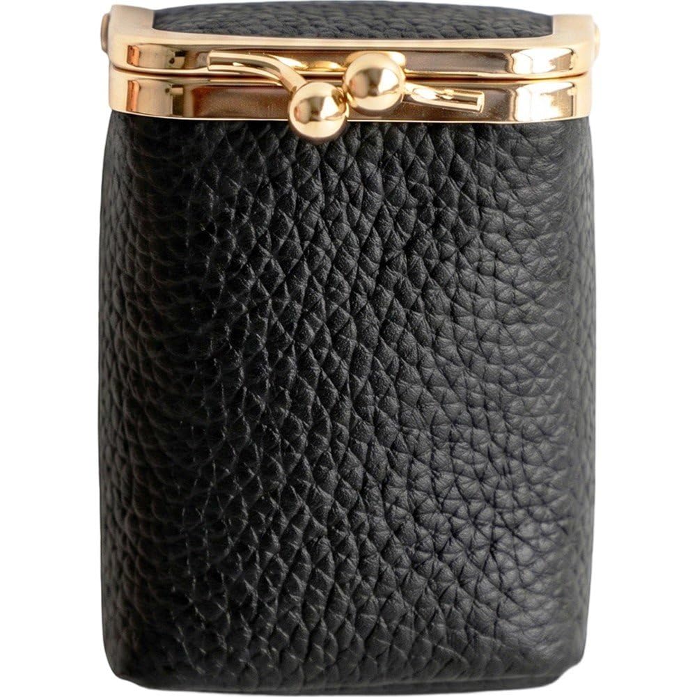Hrippy Mini Cowhide Leather Lipstick Storage Pouch, Small Jewelry Cosmetic Case for Women Travel Makeup Trinket Organizing