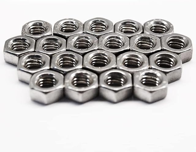 E STAINLESS M6 (6mm) Stainless Steel Metric Hex Full Nut DIN 934 Grade A2/70 (M6, Pack of 20)