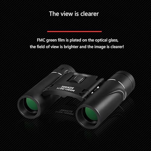 Miniatura 4 de Prismáticos compactos de 12 x 25 con soporte para teléfono inteligente, prismáticos de visión de luz débil para observación de aves, viajes,