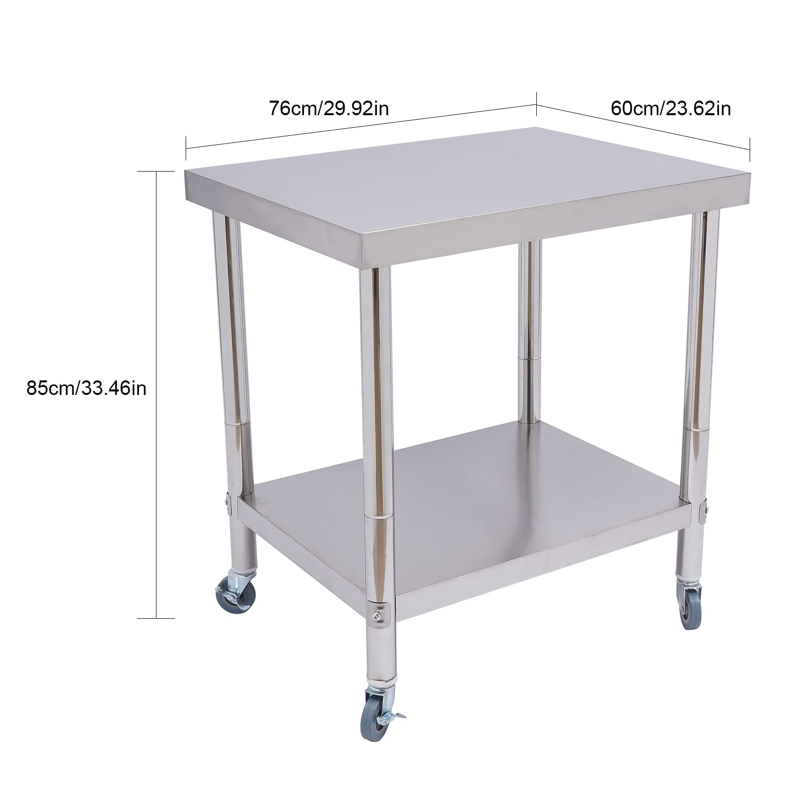 Werktafel RVS (304) | 100 x 60 x 85 cm - HandelsOnderneming