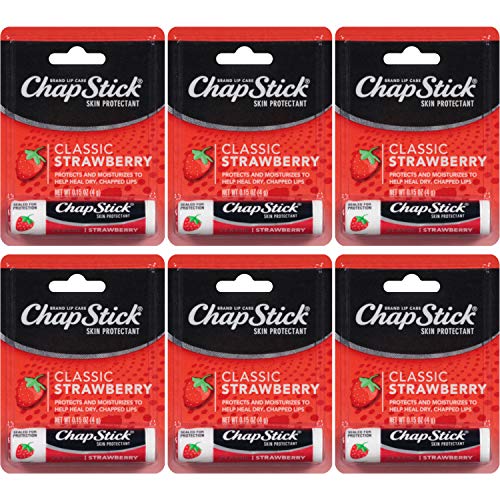 ChapStick Classic Strawberry Skin Protectant / Sunscreen SPF 4, 0.15 Oz (Pack of 6) by Chapstick