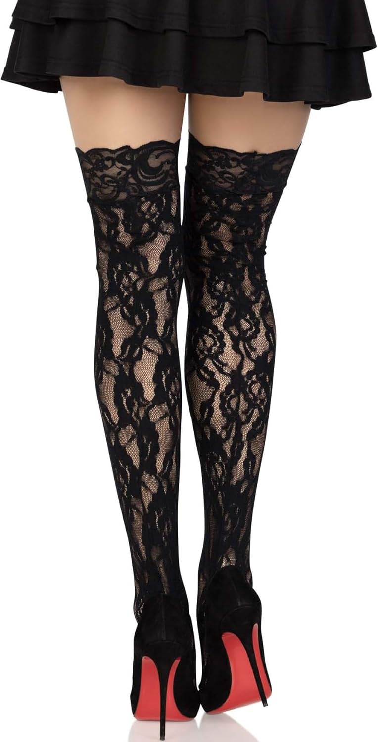 Vista 2 de Leg Avenue womens Hosiery Lace Thigh Highs