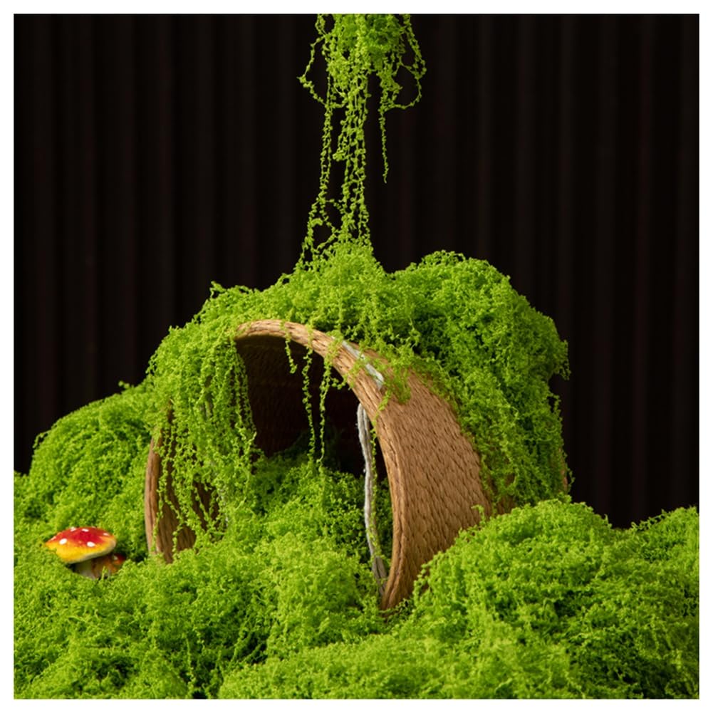 Künstliches Moos Kunstmoos zum Basteln Kunst-Moos Deko Kunstmoos-zum-Dekorieren Fake Dekomoos Bastelmoos für DIY Wand Tisch Aquarium Krippe Modellbau Hochzeit Weihnachtsdeko Dunkle: ca. 1000 g