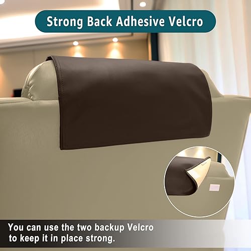 Miniatura 2 de AmazeCov Funda de reposacabezas prémium para silla reclinable, protector de reposacabezas reclinable de piel sintética ignífuga, resistente al