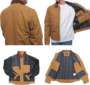 Carhartt Duck Detroit Jacket Workwear Overseas Standard Parallel Import Goods Large Size CARHARTT DETROIT JACKET Carhartt Brown Size XL