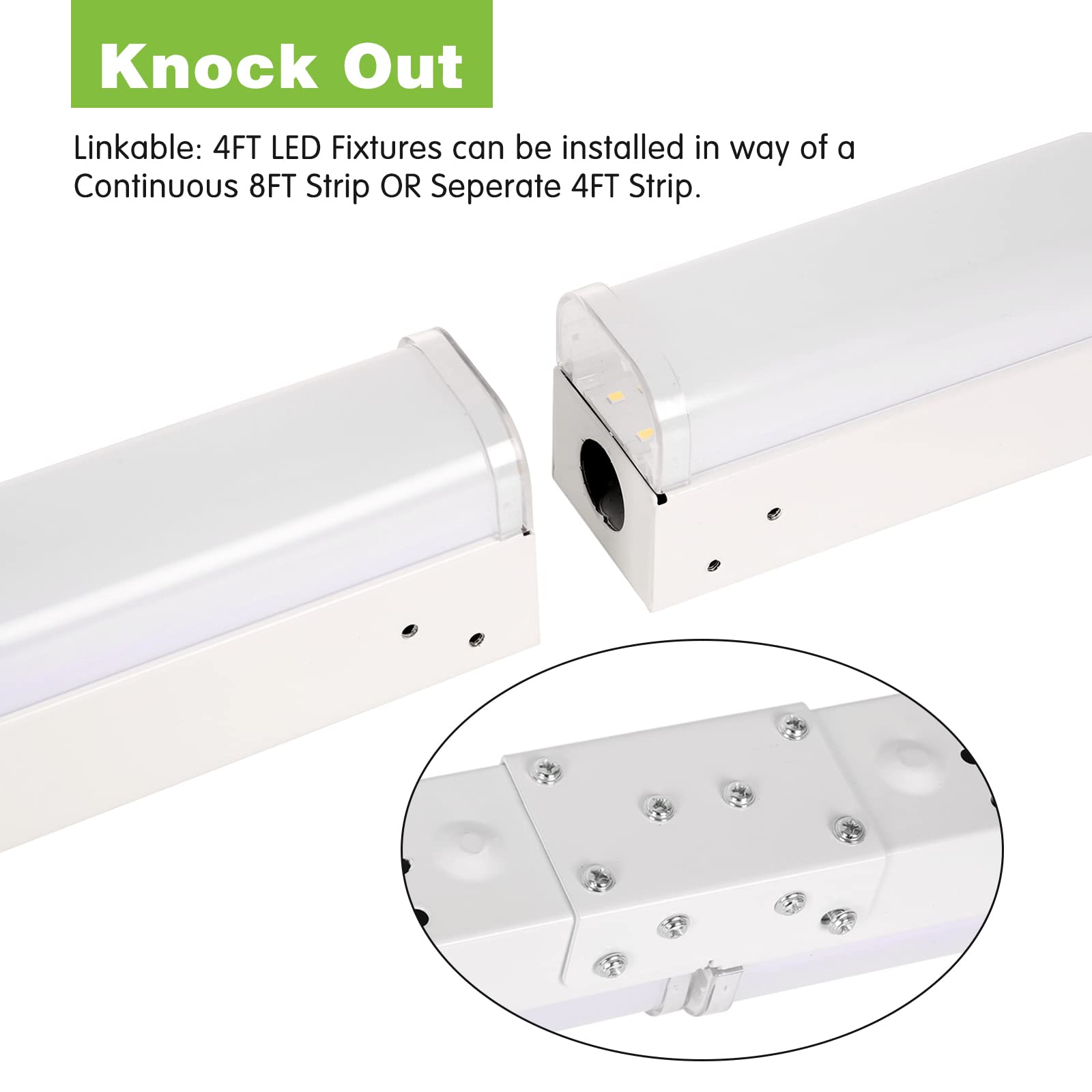 Buy 8FT LED Shop Light, 110W 14300LM Linkable LED Garage Lights, [6