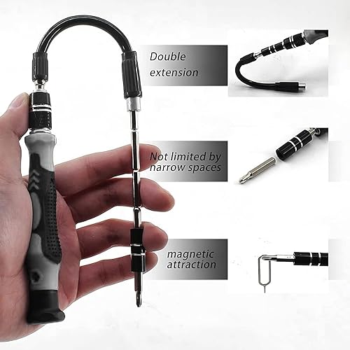 Miniatura 3 de Juego de destornilladores de precisión, destornillador pequeño 115 en 1, kit de herramientas de reparación magnética profesional para computadora,