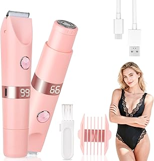 Recortadora de bikini con pantalla LED para mujeres y hombres, afeitadora eléctrica impermeable IPX7 en húmedo/seco, depiladora 2 en 1 de alta potencia, depiladora eléctrica recargable para